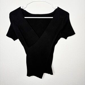 NWT Black wrap v neck Women's sweater